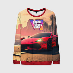 Свитшот мужской GTA 6 спортивное авто, цвет: 3D-красный