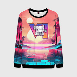 Свитшот мужской GTA 6 retro abstract, цвет: 3D-черный