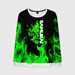 Мужской свитшот Samurai green fire toxic