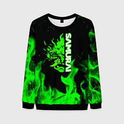 Мужской свитшот Samurai green fire toxic