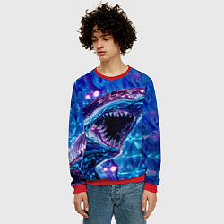 Свитшот мужской Фиолетовая акула, цвет: 3D-красный — фото 2