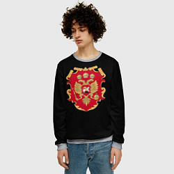 Свитшот мужской Российская империя символика герб щит, цвет: 3D-меланж — фото 2