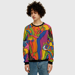 Свитшот мужской Психоделика и третий глаз, цвет: 3D-черный — фото 2