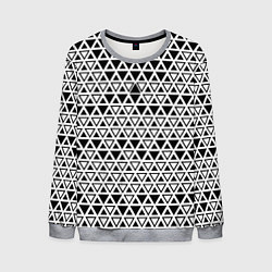Свитшот мужской Треугольники чёрные и белые, цвет: 3D-меланж