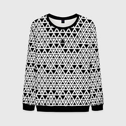 Свитшот мужской Треугольники чёрные и белые, цвет: 3D-черный