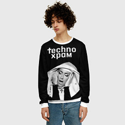 Свитшот мужской Techno храм эмоциональная монашка, цвет: 3D-белый — фото 2