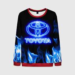 Свитшот мужской Toyota neon fire, цвет: 3D-красный