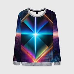 Свитшот мужской Светящиеся лучи в квадрате, цвет: 3D-меланж