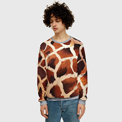 Свитшот мужской Пятнистый мех жирафа, цвет: 3D-меланж — фото 2