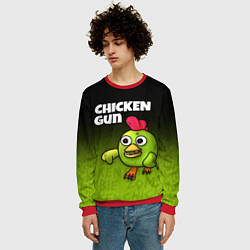 Свитшот мужской Chicken Gun - Zombie Chicken, цвет: 3D-красный — фото 2