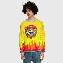 Свитшот мужской СССР огонь герб, цвет: 3D-меланж — фото 2
