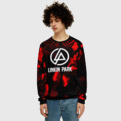 Свитшот мужской Linkin park краски текстуры, цвет: 3D-черный — фото 2