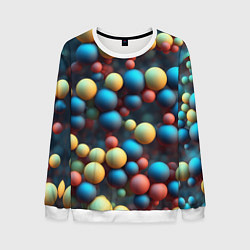 Мужской свитшот Разноцветные шарики молекул
