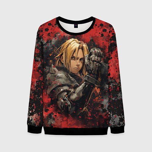 Мужской свитшот Edward Elric - Fullmetal Alchemist / 3D-Черный – фото 1