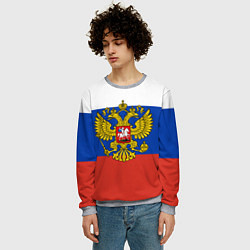 Свитшот мужской Флаг России с гербом, цвет: 3D-меланж — фото 2