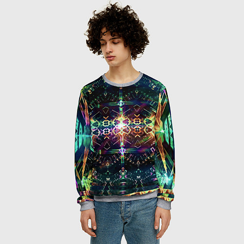 Мужской свитшот Медитативный арт / 3D-Меланж – фото 3