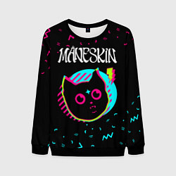 Свитшот мужской Maneskin - rock star cat, цвет: 3D-черный