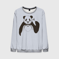 Свитшот мужской Panda love art, цвет: 3D-меланж