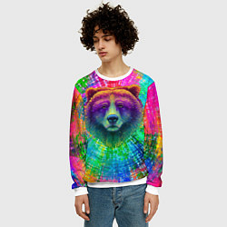 Свитшот мужской Цветной медведь, цвет: 3D-белый — фото 2