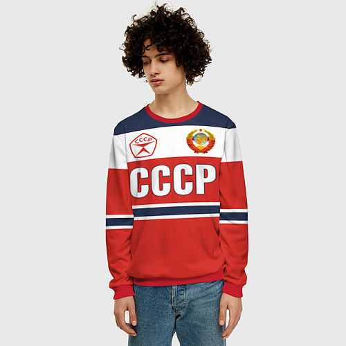 Мужской свитшот Союз Советских Социалистических Республик - СССР / 3D-Красный – фото 3