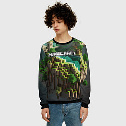 Свитшот мужской Minecraft logo летняя карта, цвет: 3D-черный — фото 2