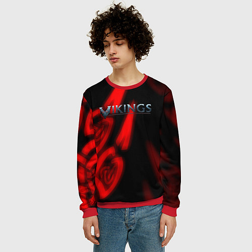 Мужской свитшот Викинг древняя русь / 3D-Красный – фото 3