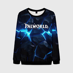 Свитшот мужской Palworld logo blue ice, цвет: 3D-черный