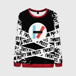 Свитшот мужской Twenty one pilots stripes steel, цвет: 3D-красный