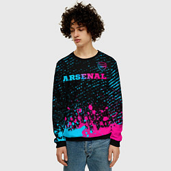 Свитшот мужской Arsenal - neon gradient посередине, цвет: 3D-черный — фото 2