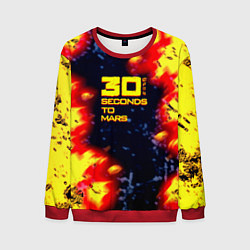 Свитшот мужской Thirty Seconds to Mars огненное лого, цвет: 3D-красный