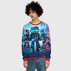 Свитшот мужской Minecraft - fantasy ai art, цвет: 3D-красный — фото 2