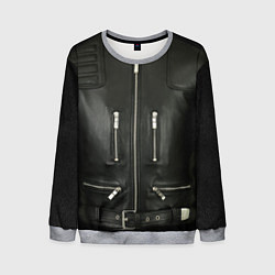 Свитшот мужской Terminator first - leather jacket, цвет: 3D-меланж
