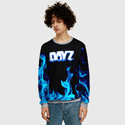 Свитшот мужской Dayz синий огонь лого, цвет: 3D-меланж — фото 2