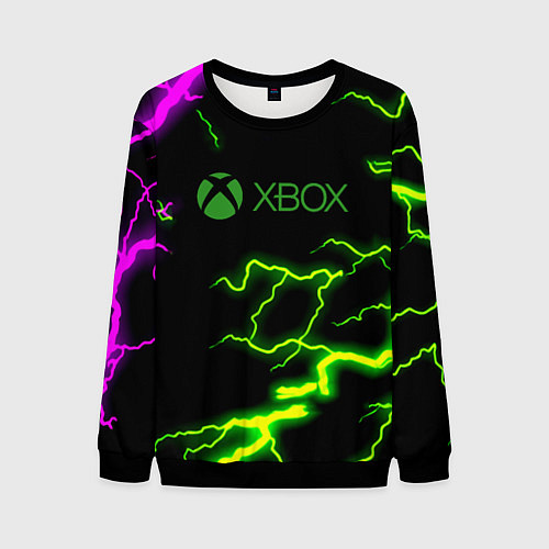 Мужской свитшот Xbox storm молнии / 3D-Черный – фото 1