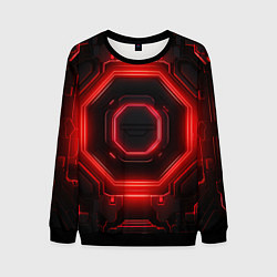 Мужской свитшот Nvidia style black and red neon
