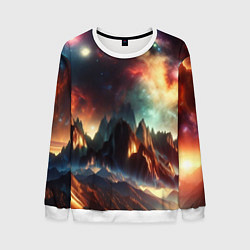 Мужской свитшот Space landscape with mountains