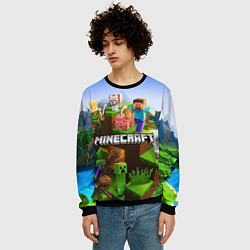 Свитшот мужской Minecraft pixel world, цвет: 3D-черный — фото 2