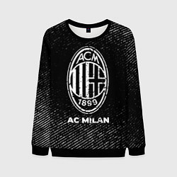 Свитшот мужской AC Milan с потертостями на темном фоне, цвет: 3D-черный