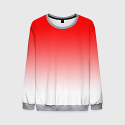 Свитшот мужской Красно белый градиент, цвет: 3D-меланж