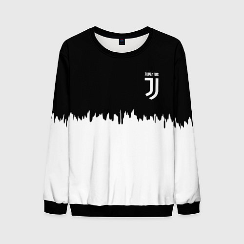 Мужской свитшот Juventus белый огонь текстура / 3D-Черный – фото 1
