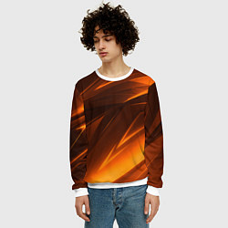 Свитшот мужской Geometry stripes orange, цвет: 3D-белый — фото 2
