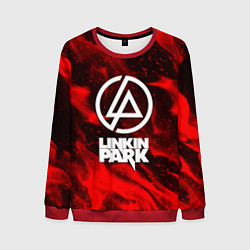 Свитшот мужской Linkin park красный огонь, цвет: 3D-красный