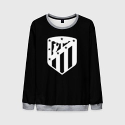 Свитшот мужской Атлетико Мадрид белое лого фк, цвет: 3D-меланж