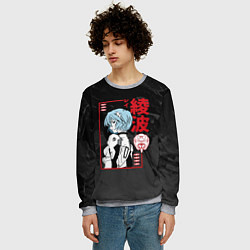 Свитшот мужской Evangelion - Рей Аянами, цвет: 3D-меланж — фото 2