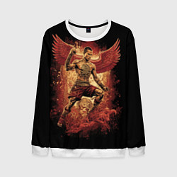 Свитшот мужской Муай-Тай боец с крыльями сзади, цвет: 3D-белый