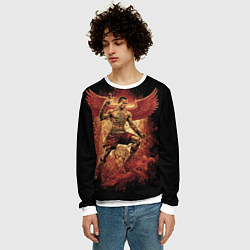 Свитшот мужской Муай-Тай боец с крыльями сзади, цвет: 3D-белый — фото 2