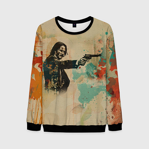 Мужской свитшот Джон Уик в стиле гранж / 3D-Черный – фото 1