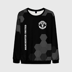 Свитшот мужской Manchester United sport на темном фоне вертикально, цвет: 3D-черный