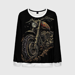Свитшот мужской Старый грязный мотоцикл, цвет: 3D-белый
