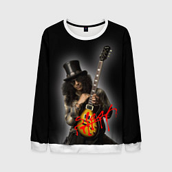 Свитшот мужской Slash музыкант группы Guns N Roses, цвет: 3D-белый